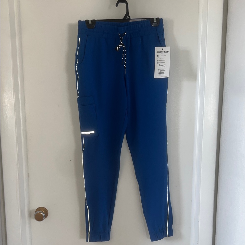 Skechers Blue Track Pants with White Accents